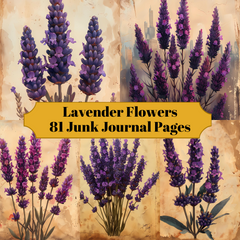 Lavender Flowers Junk Journal Pages - CraftNest