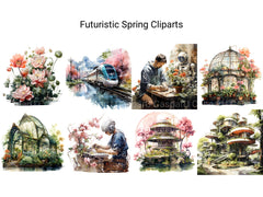 Futuristic Spring Clipart - CraftNest