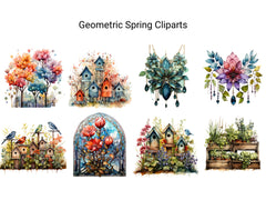 Geometric Spring Clipart - CraftNest