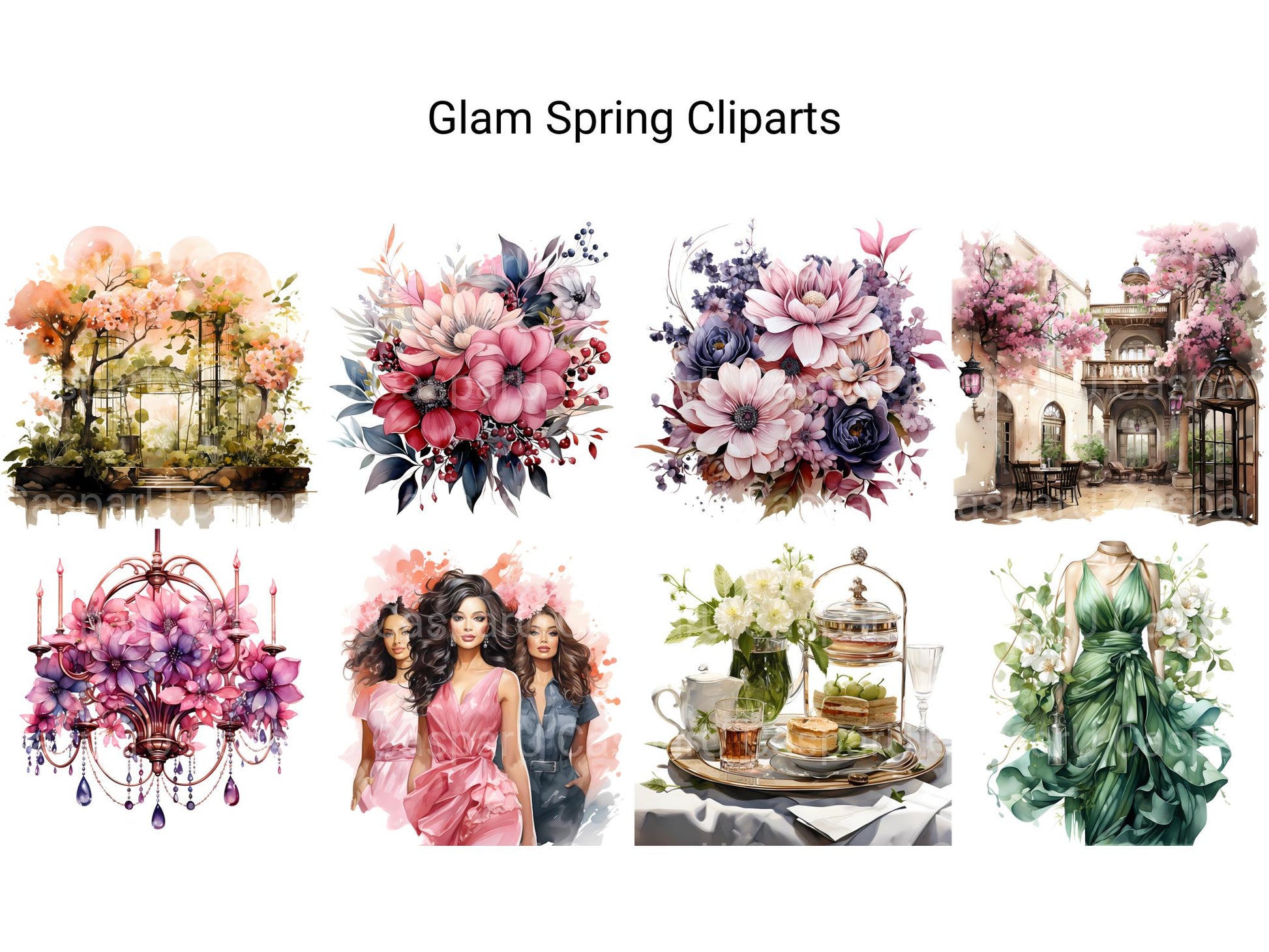 Glam Spring Clipart - CraftNest