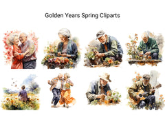 Golden Years Spring Clipart - CraftNest