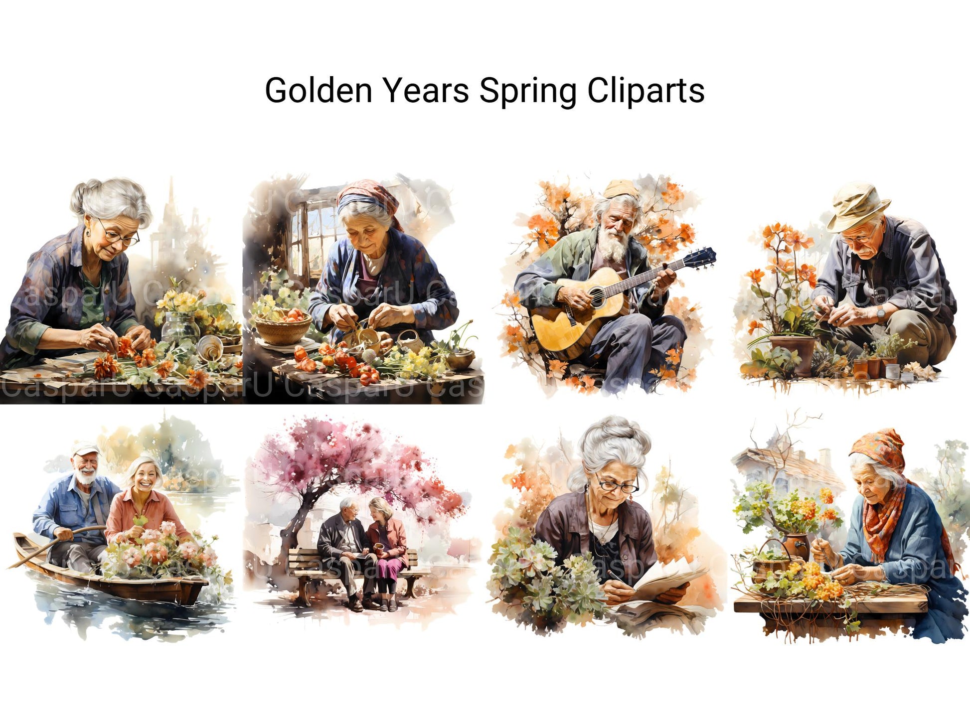 Golden Years Spring Clipart - CraftNest