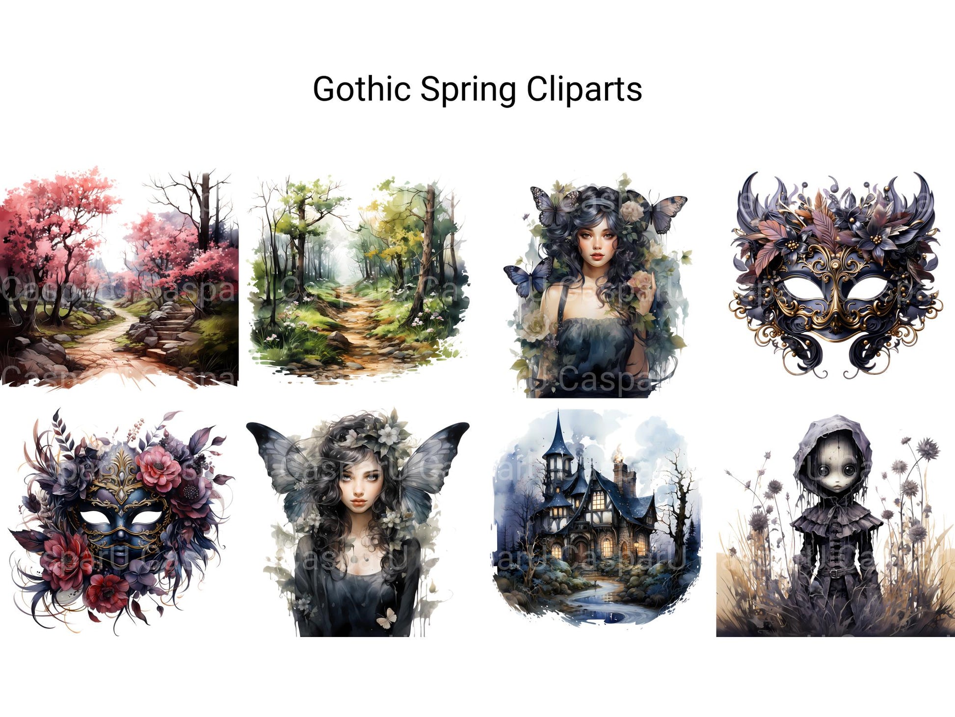 Gothic Spring Clipart - CraftNest