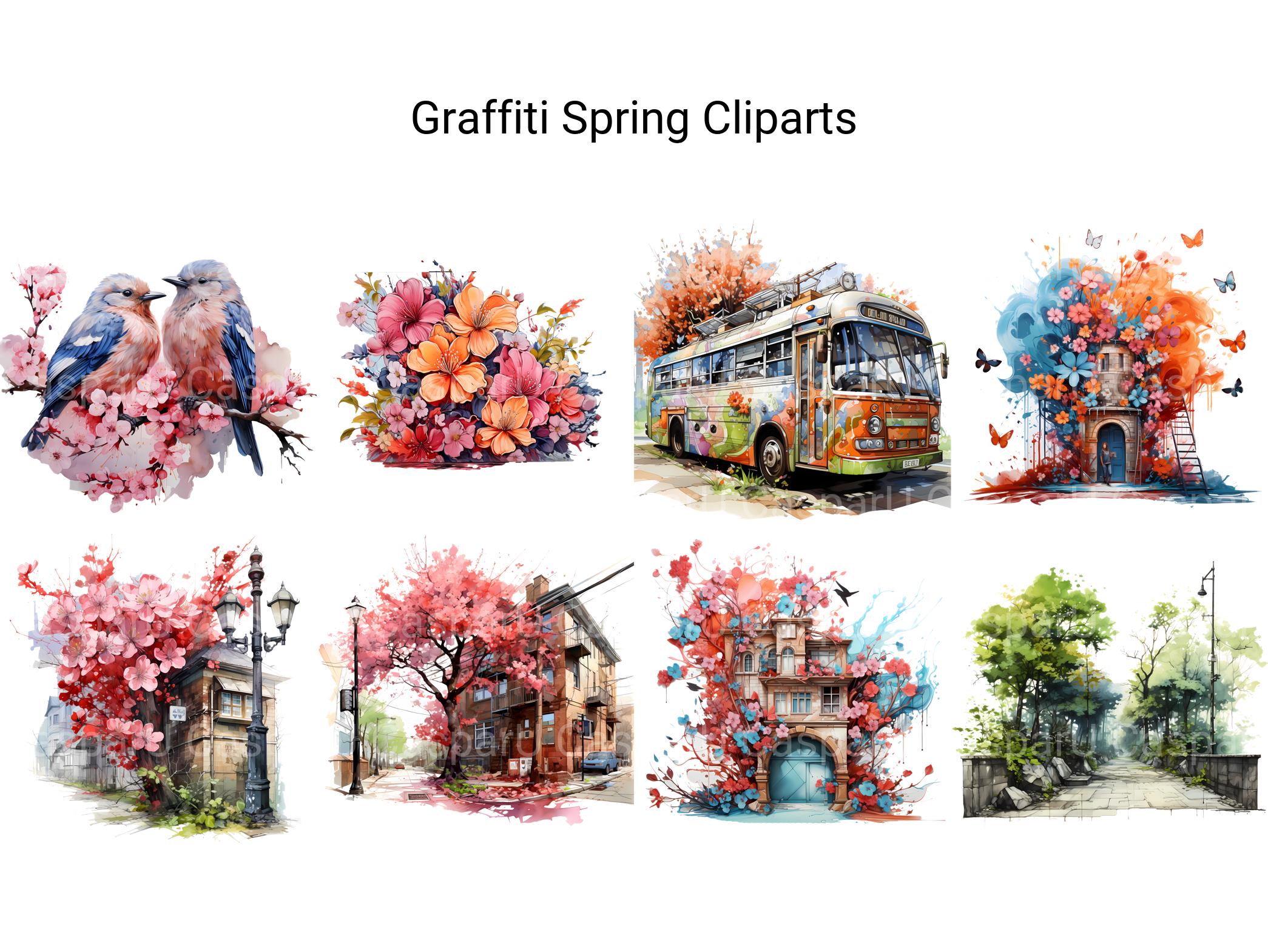 Graffiti Spring Clipart - CraftNest