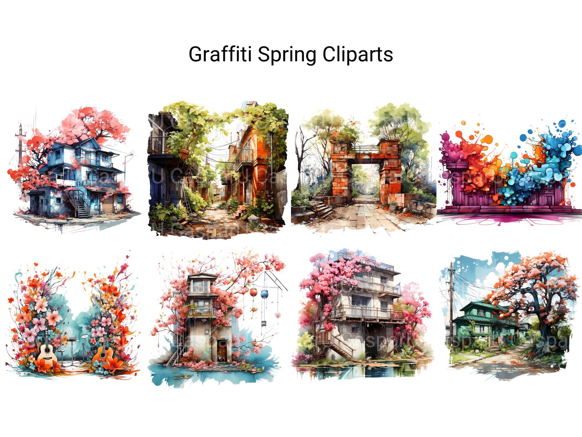 Graffiti Spring Clipart - CraftNest