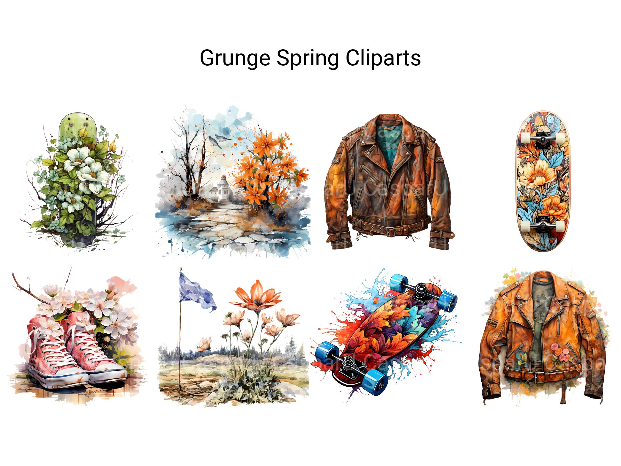 Grunge Spring Clipart - CraftNest