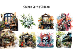 Grunge Spring Clipart - CraftNest