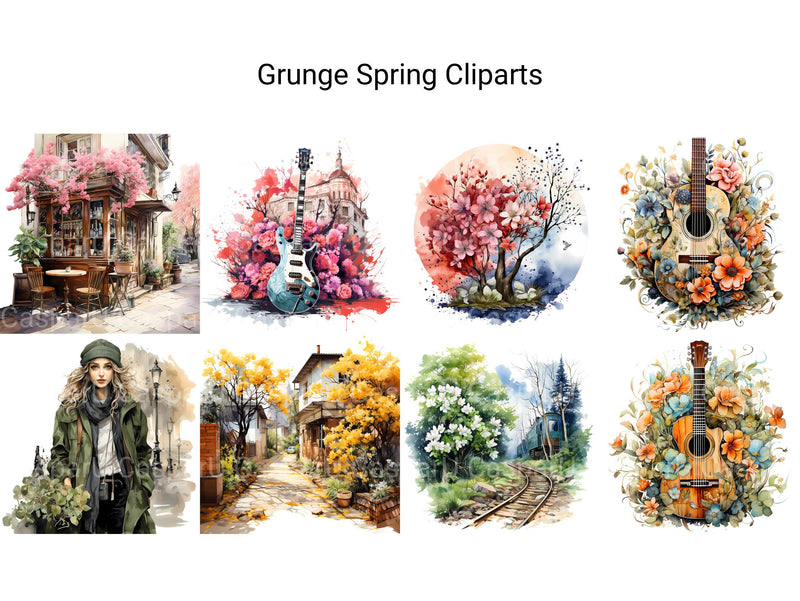 Grunge Spring Clipart - CraftNest