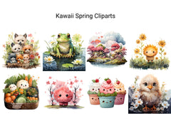 Kawaii Spring Clipart - CraftNest