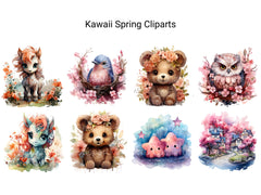 Kawaii Spring Clipart - CraftNest