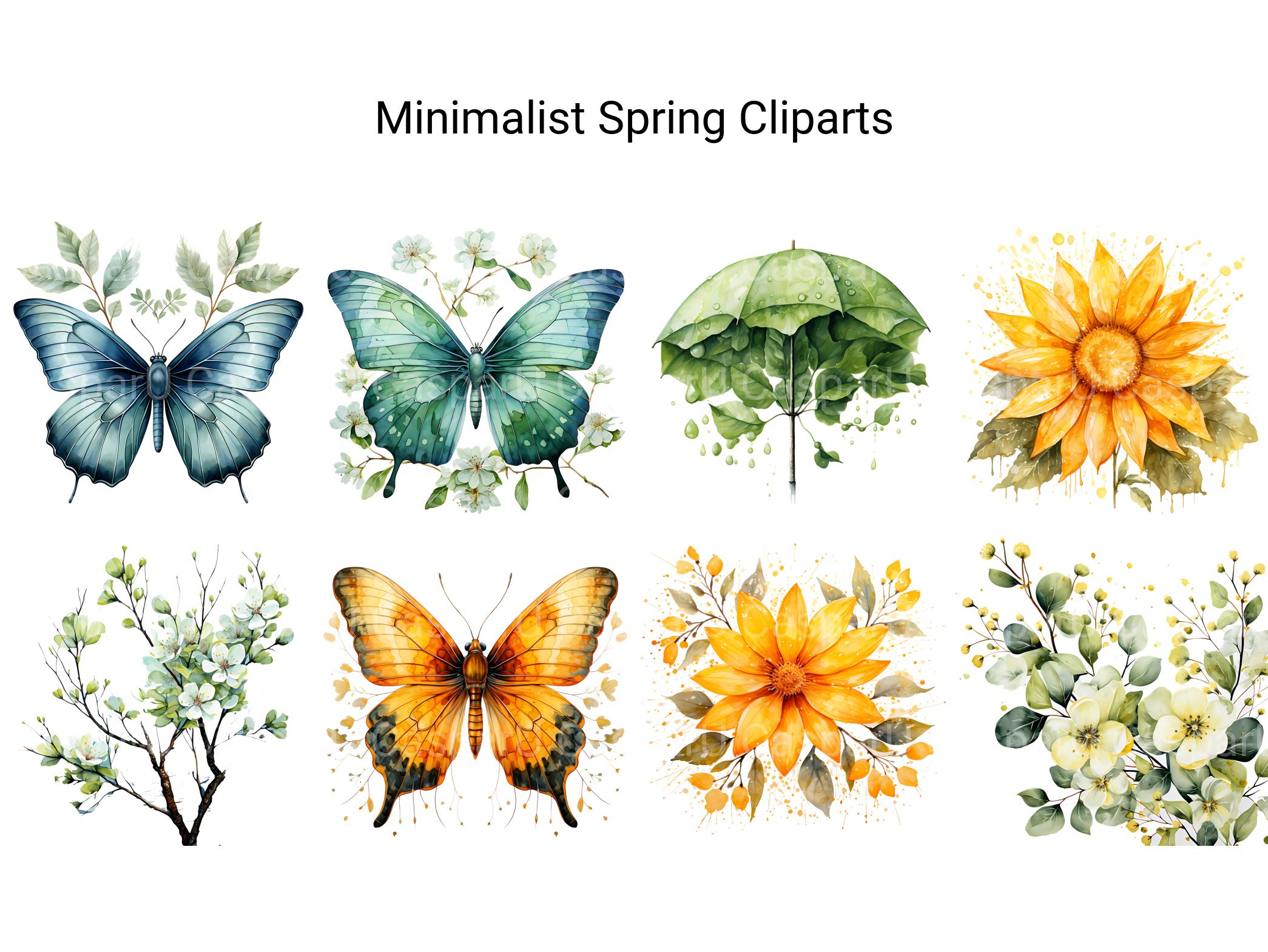 Minimalist Spring Clipart - CraftNest