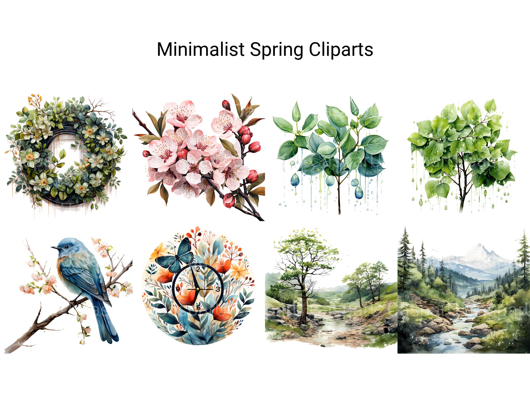 Minimalist Spring Clipart - CraftNest