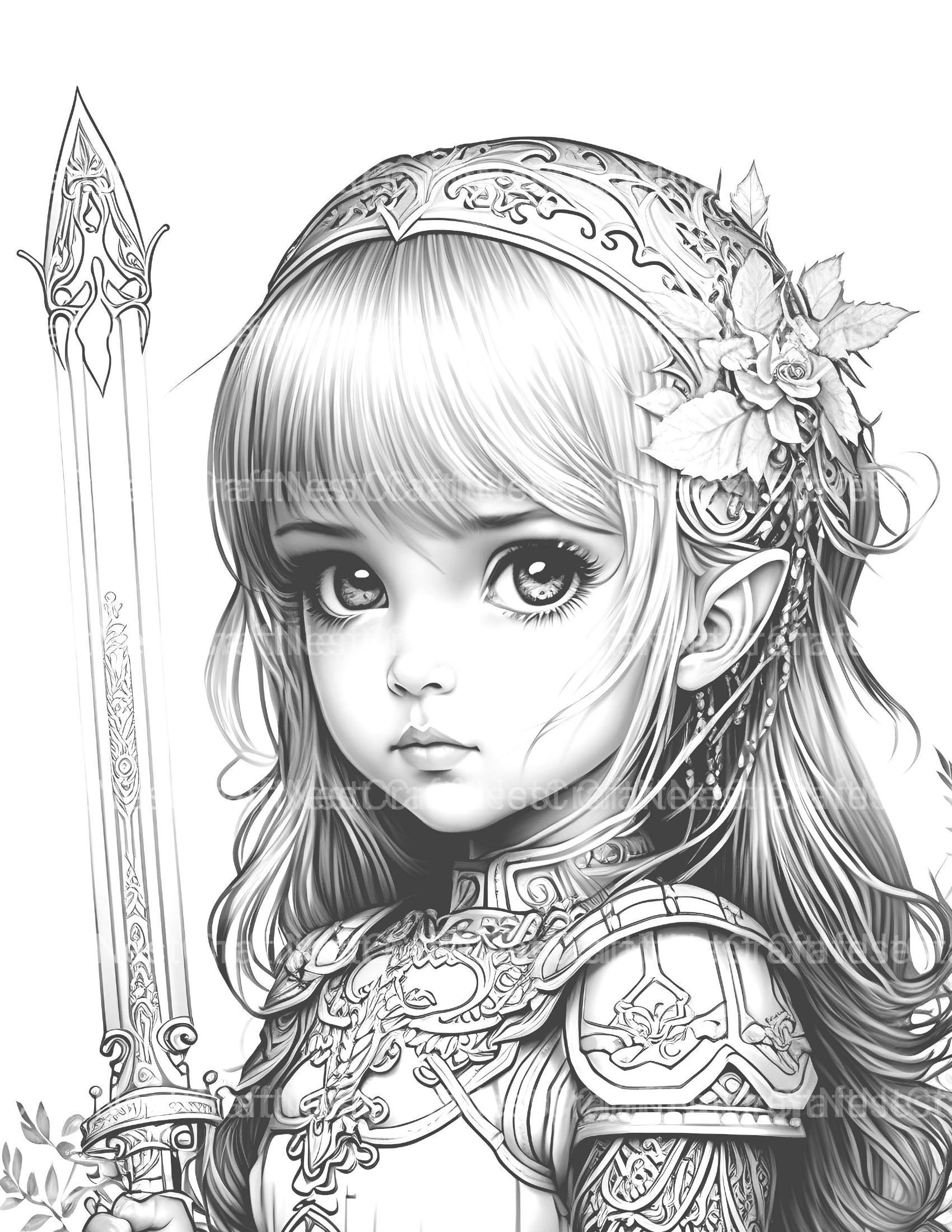 Princess Coloring Book 1 - CraftNest - Digital Crafting and Art