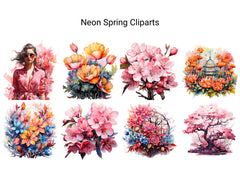 Neon Spring Clipart - CraftNest