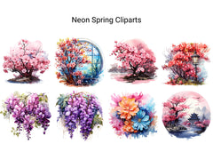 Neon Spring Clipart - CraftNest