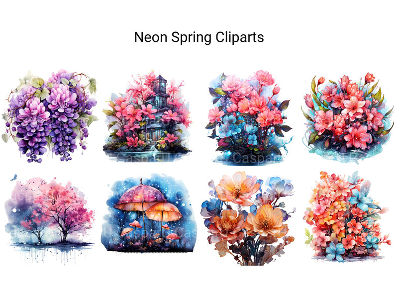 Neon Spring Clipart - CraftNest