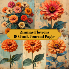 Zinnias Flowers Junk Journal Pages - CraftNest