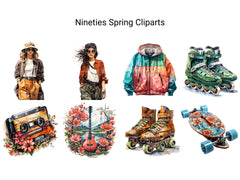 Nineties Spring Clipart - CraftNest