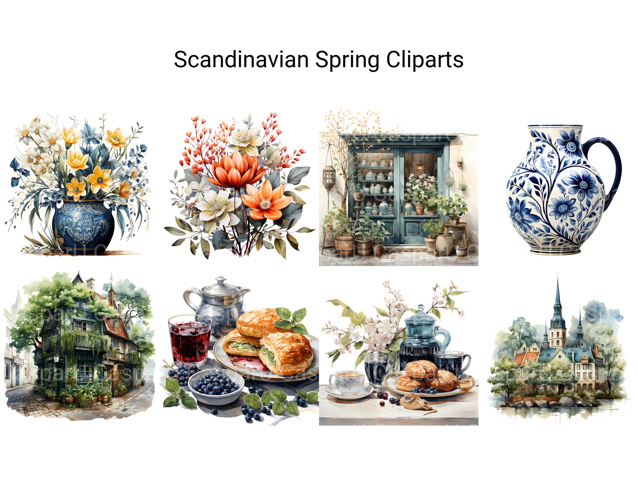 Scandinavian Spring Clipart - CraftNest