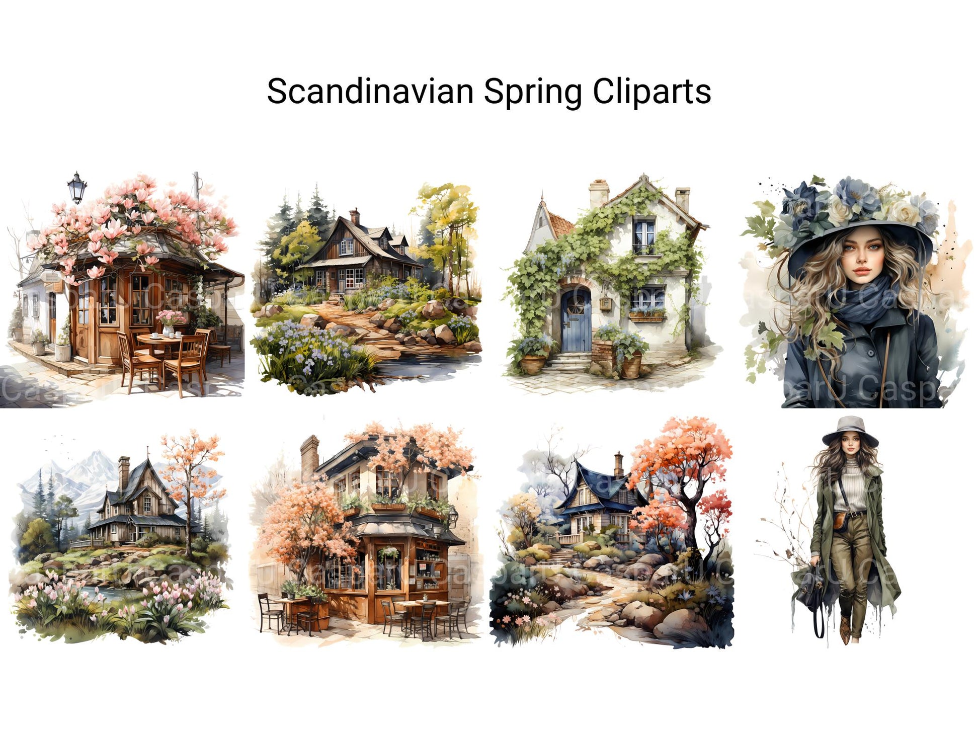 Scandinavian Spring Clipart - CraftNest