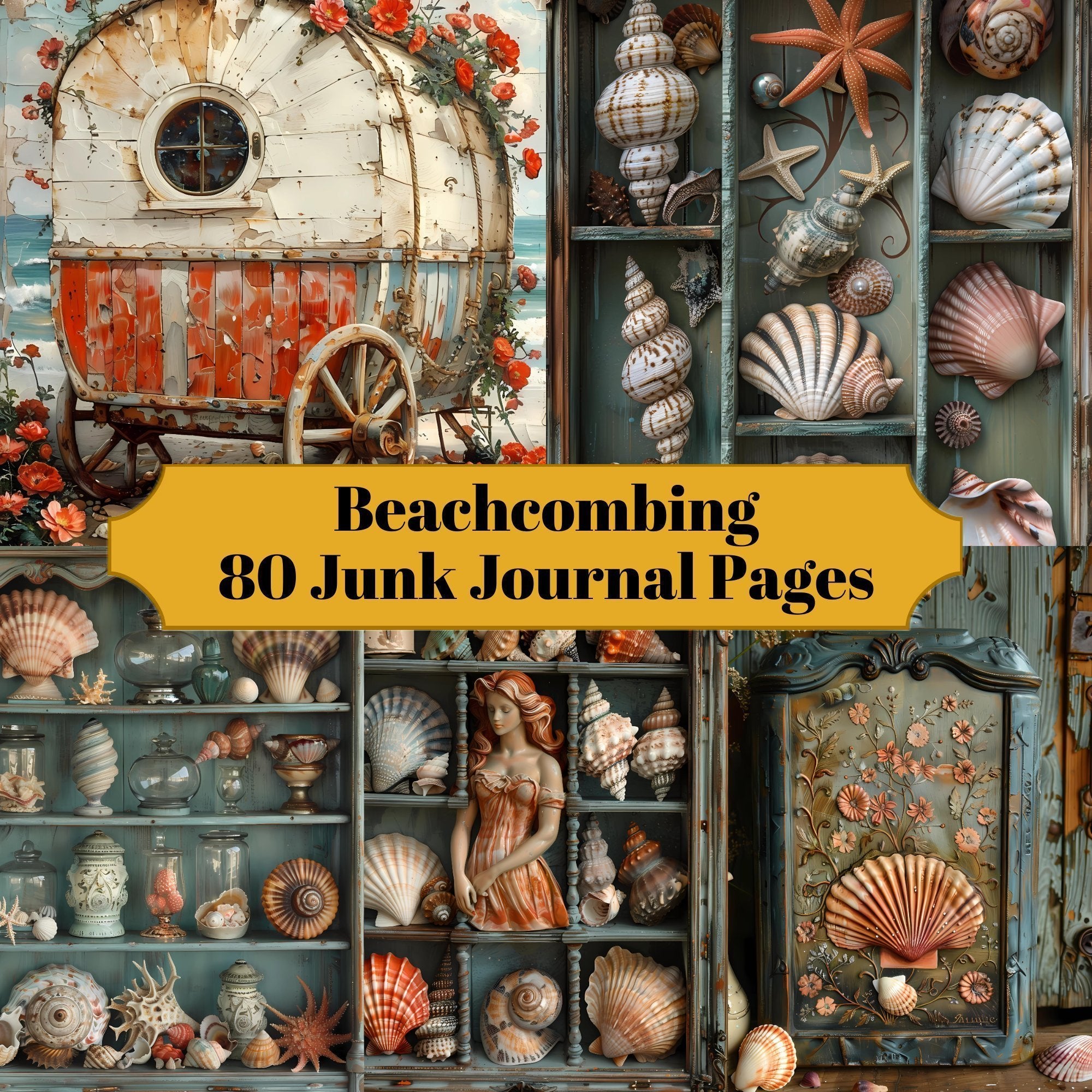 Beachcombing Junk Journal Pages