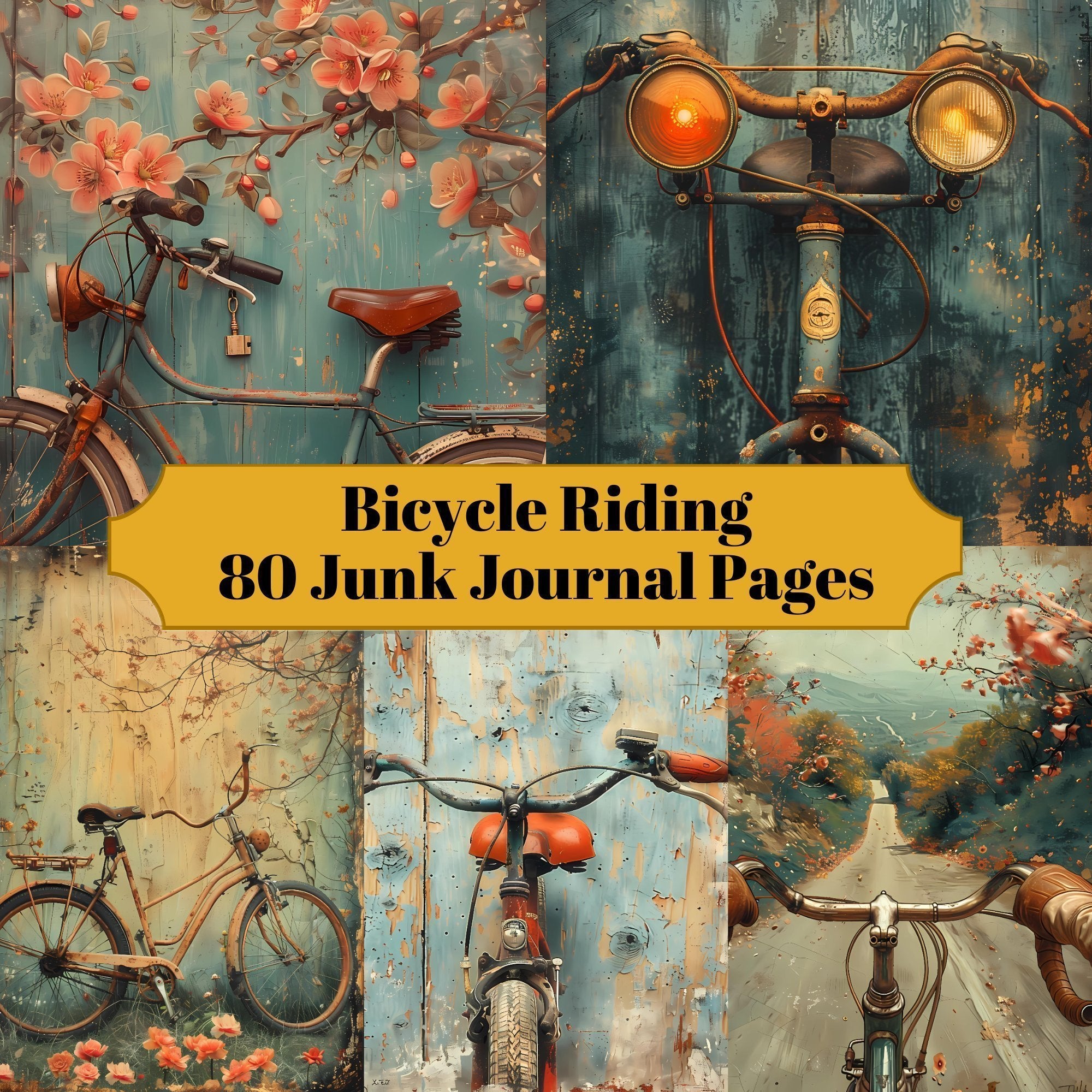 Bicycle Riding Junk Journal Pages