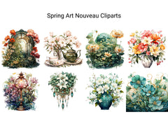 Spring Art Nouveau Clipart - CraftNest