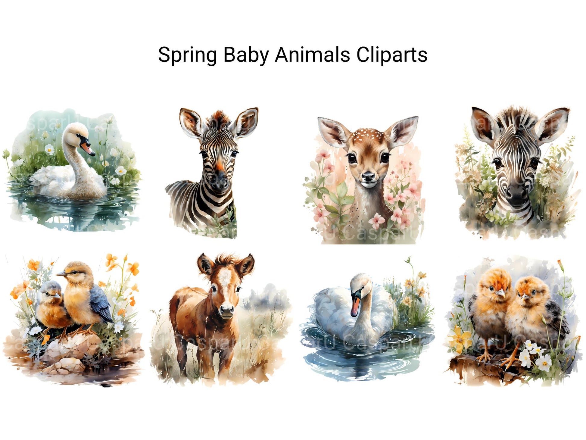 Spring Baby Animals Clipart - CraftNest