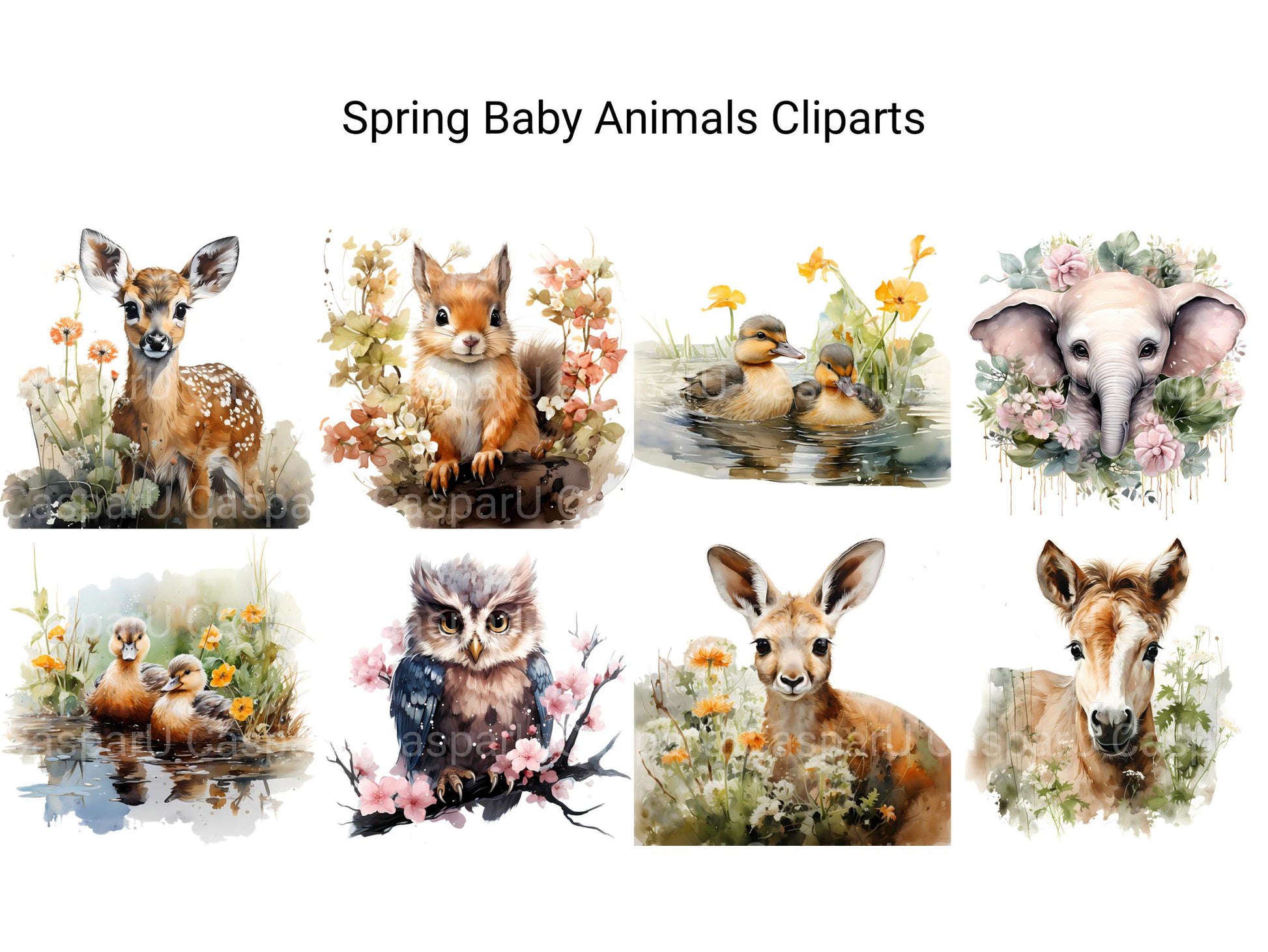 Spring Baby Animals Clipart - CraftNest