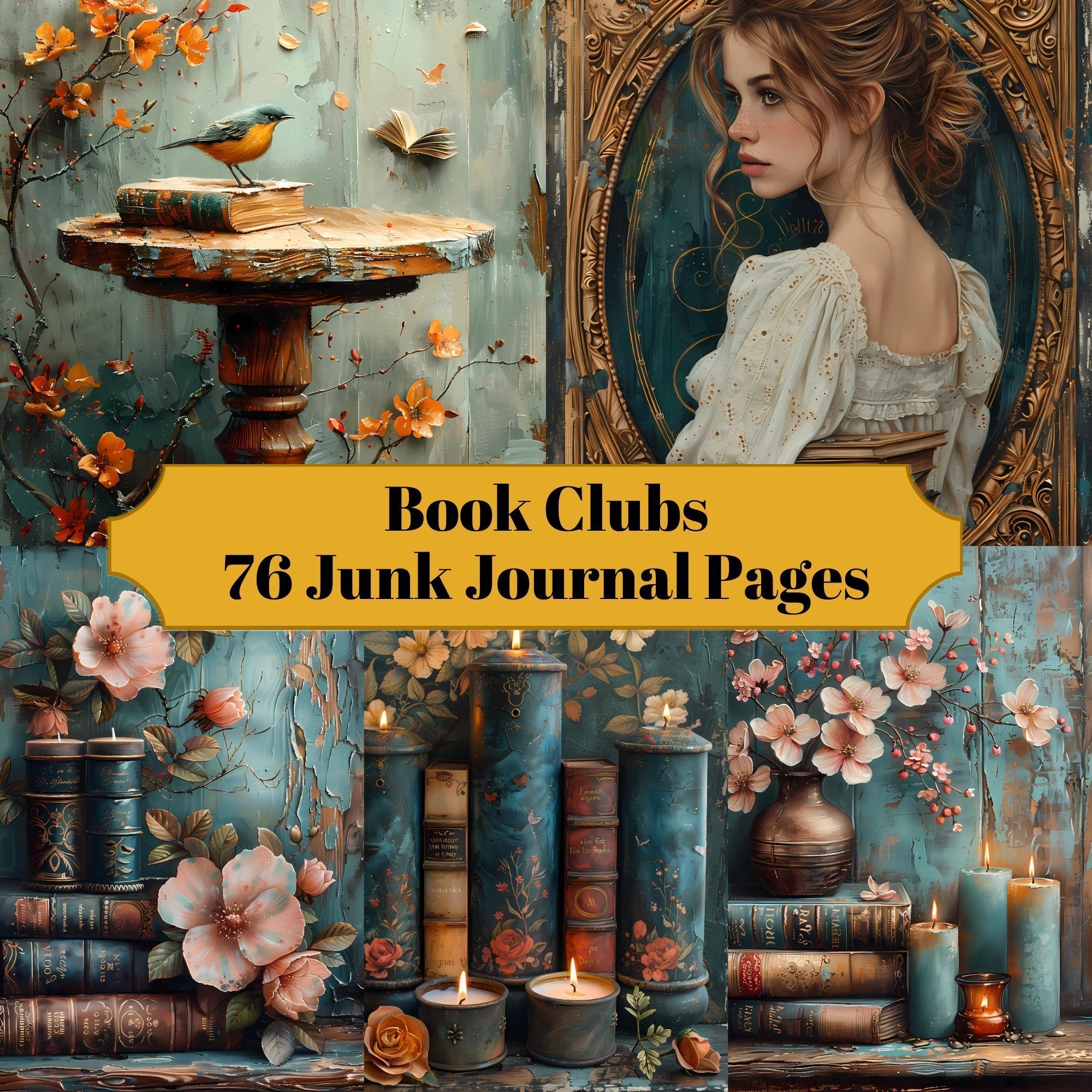 Book Clubs Junk Journal Pages - CraftNest - Digital Crafting and Art