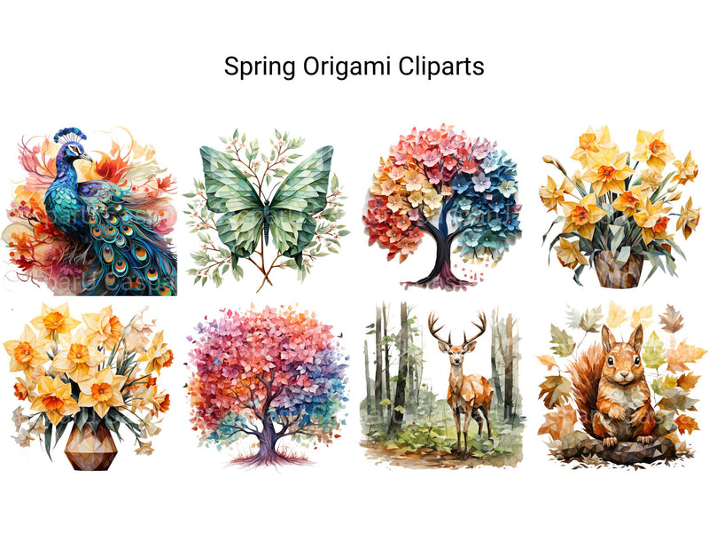 Spring Origami Clipart - CraftNest