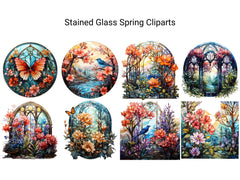 Stained Glass Spring Clipart - CraftNest