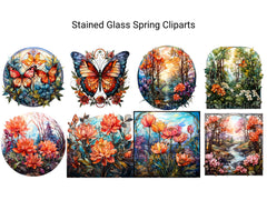 Stained Glass Spring Clipart - CraftNest