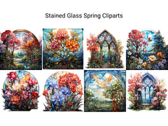 Stained Glass Spring Clipart - CraftNest