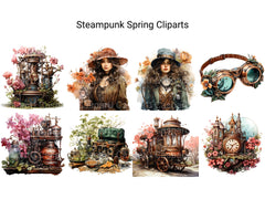 Steampunk Spring Clipart - CraftNest