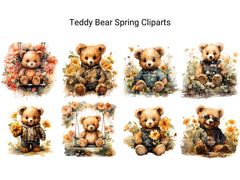 Teddy Bear Spring Clipart - CraftNest