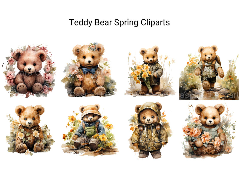 Teddy Bear Spring Clipart - CraftNest