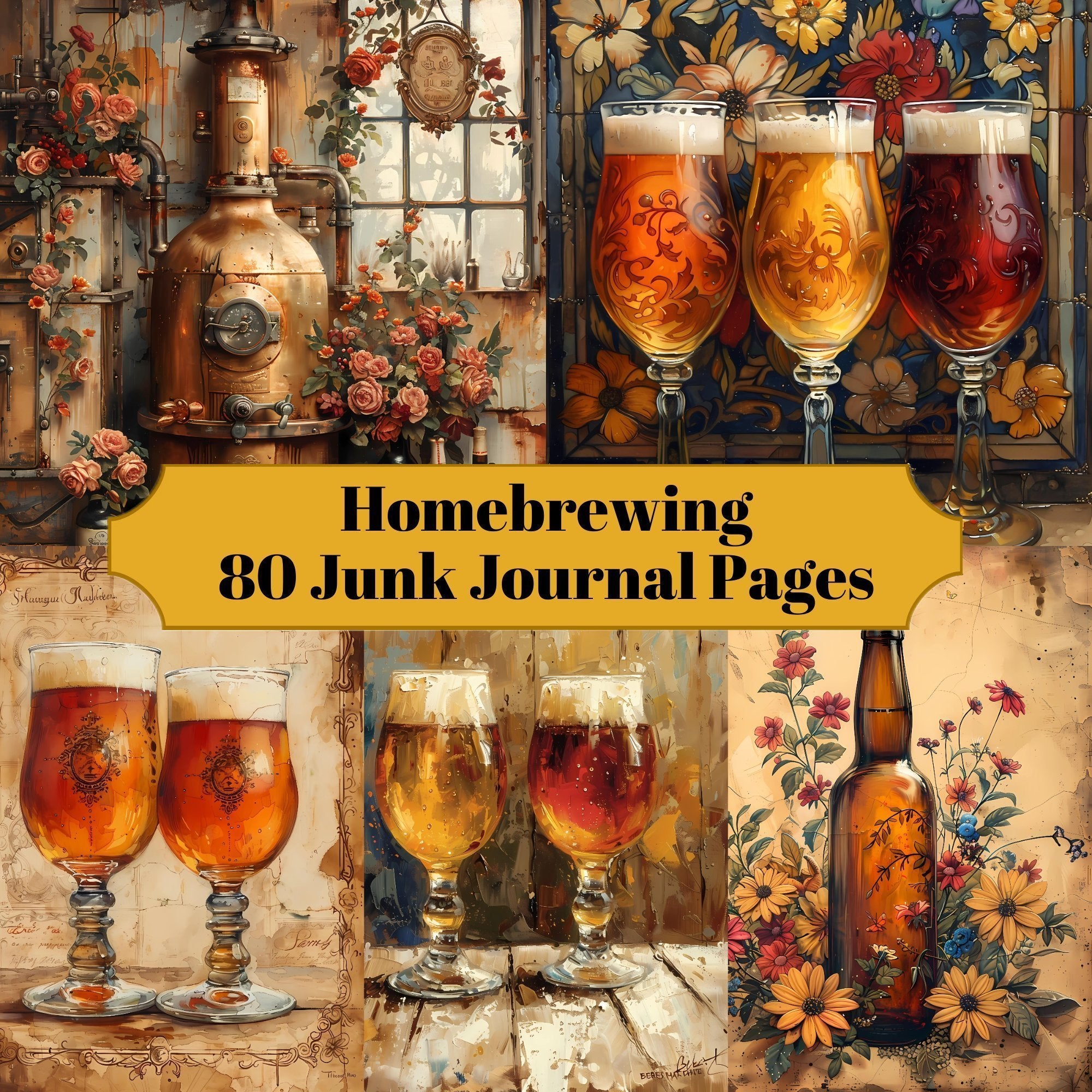 Homebrewing Junk Journal Pages