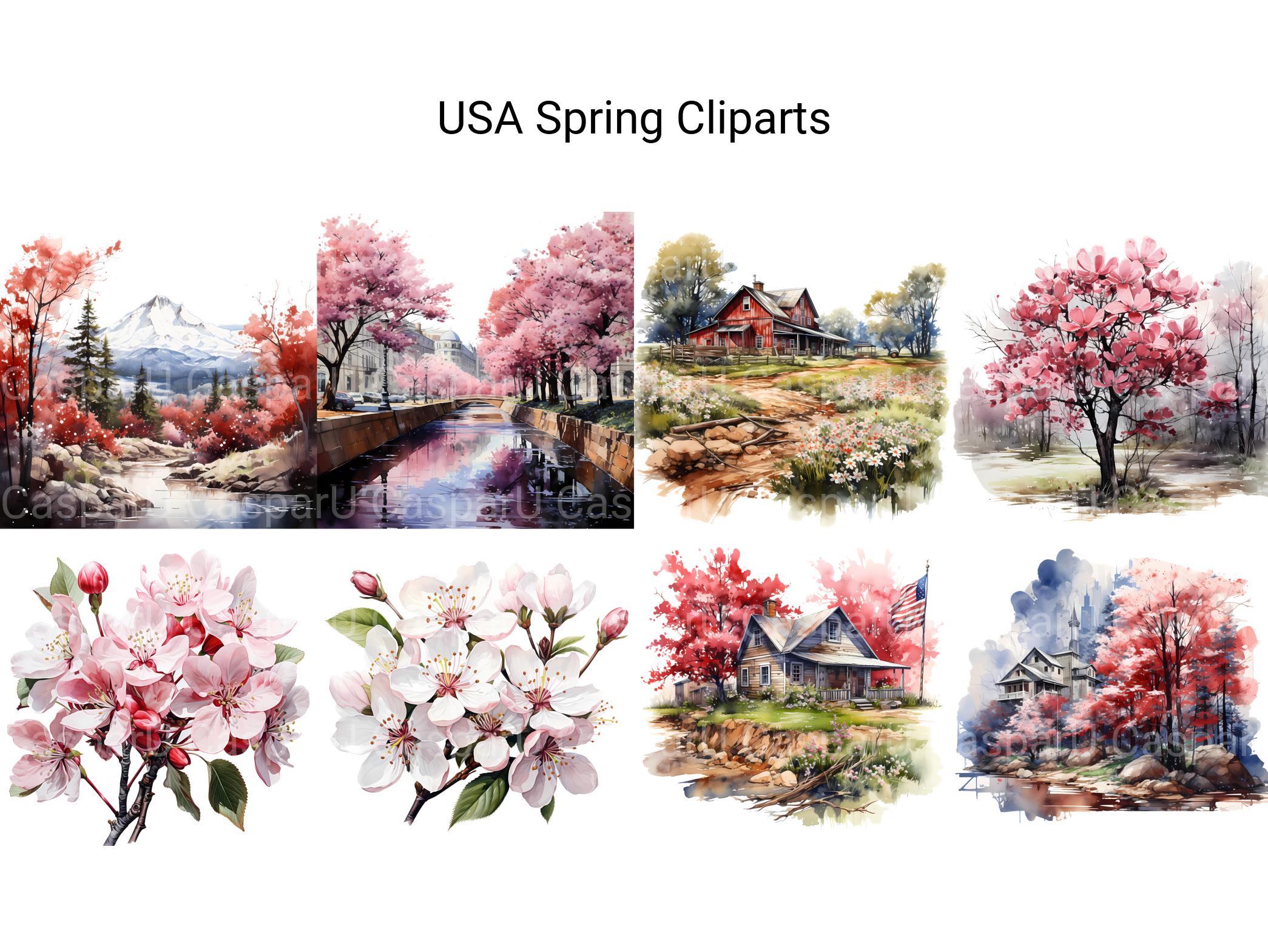 USA Spring Clipart - CraftNest