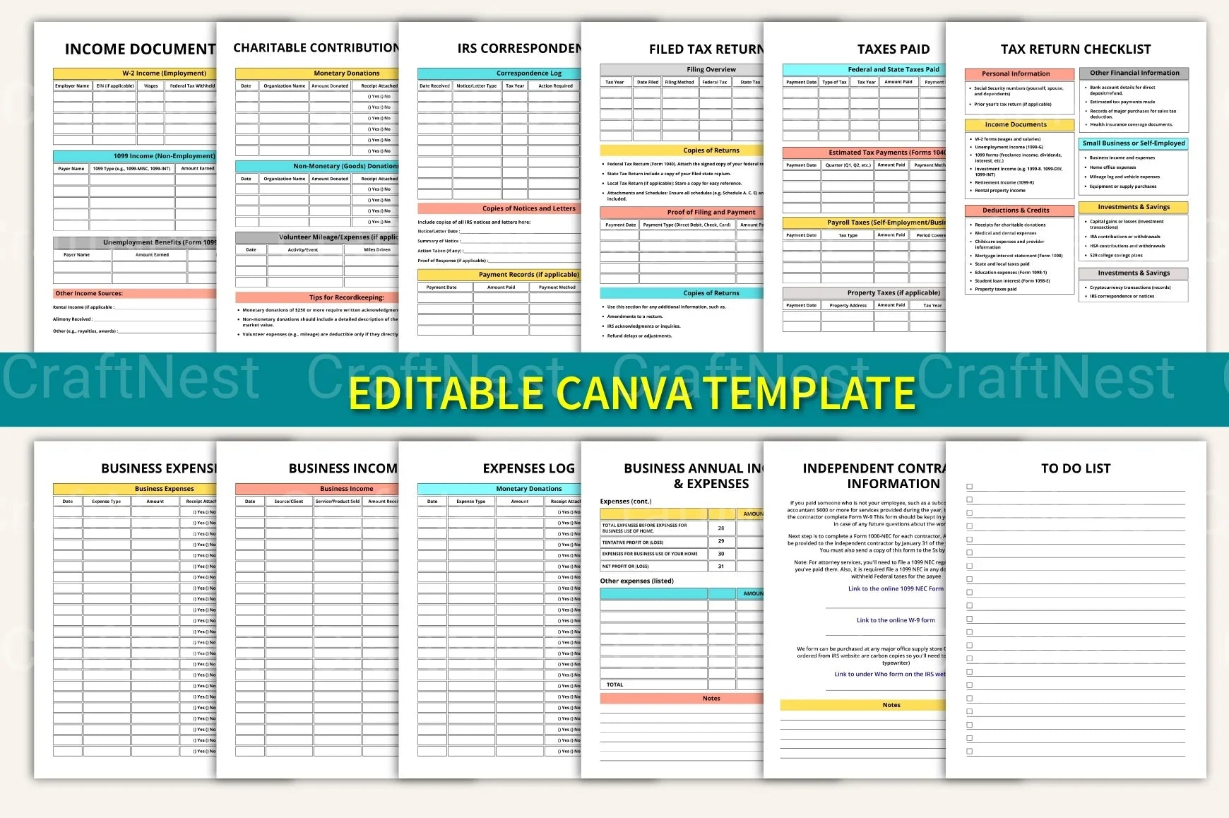 Tax Return Binder for Organized Filing - CraftNest - Digital Crafting and Art