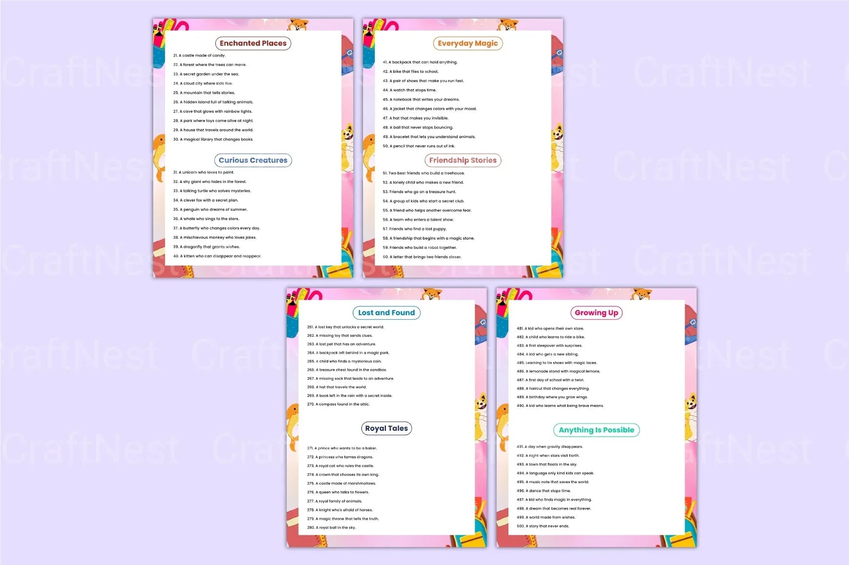 Creative Prompts for Children's Books - CraftNest - Digital Crafting and Art