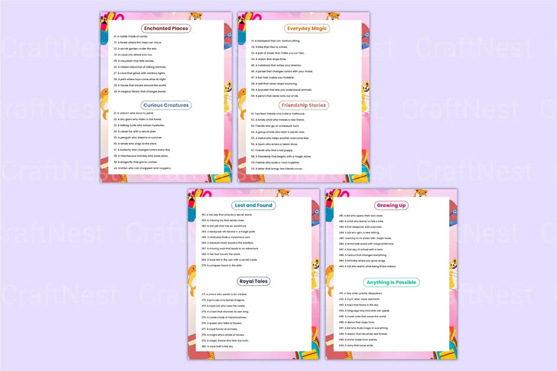 Creative Prompts for Children's Books - CraftNest - Digital Crafting and Art