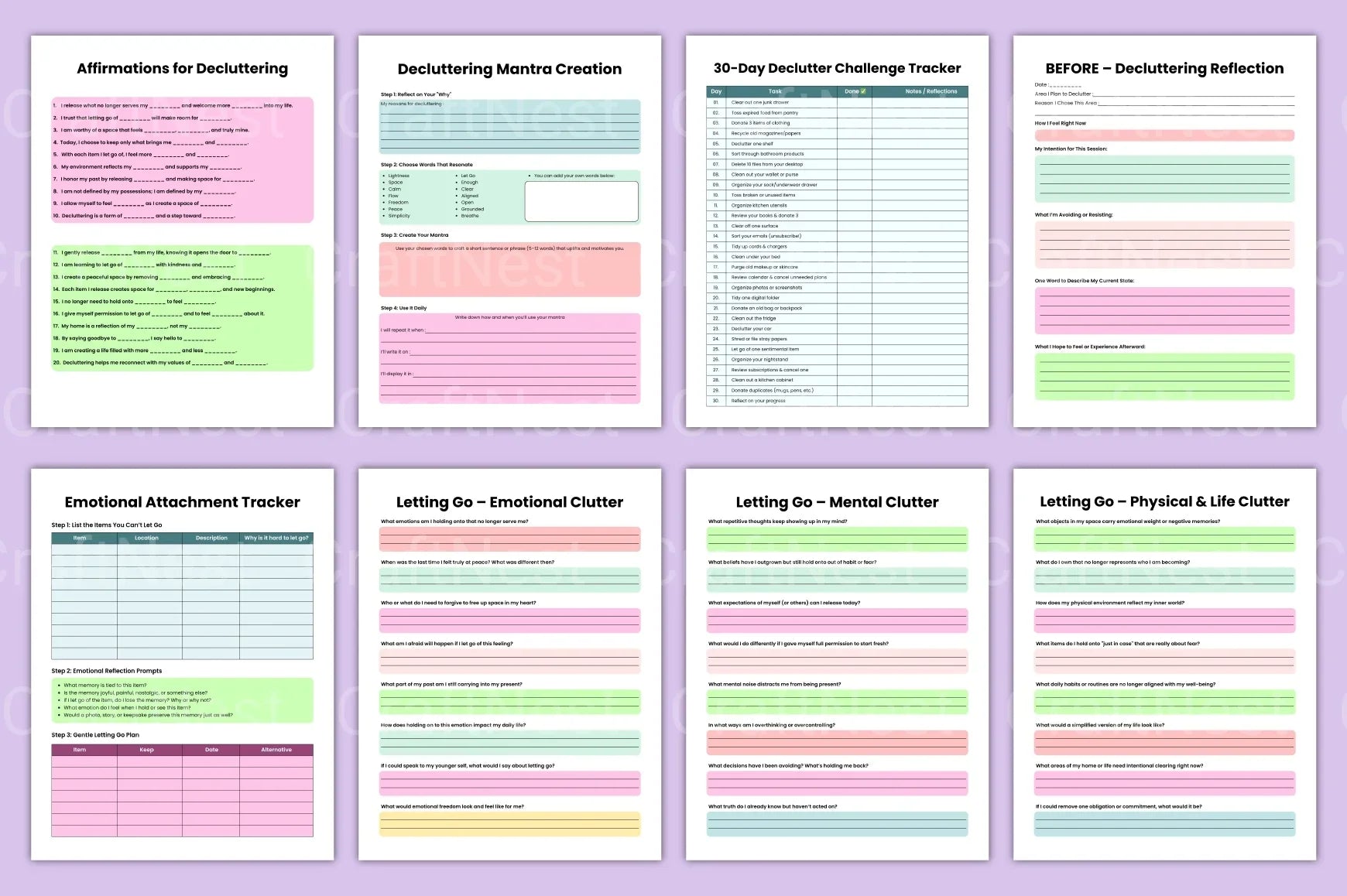Declutter Workbook for Organized Living - CraftNest - Digital Crafting and Art