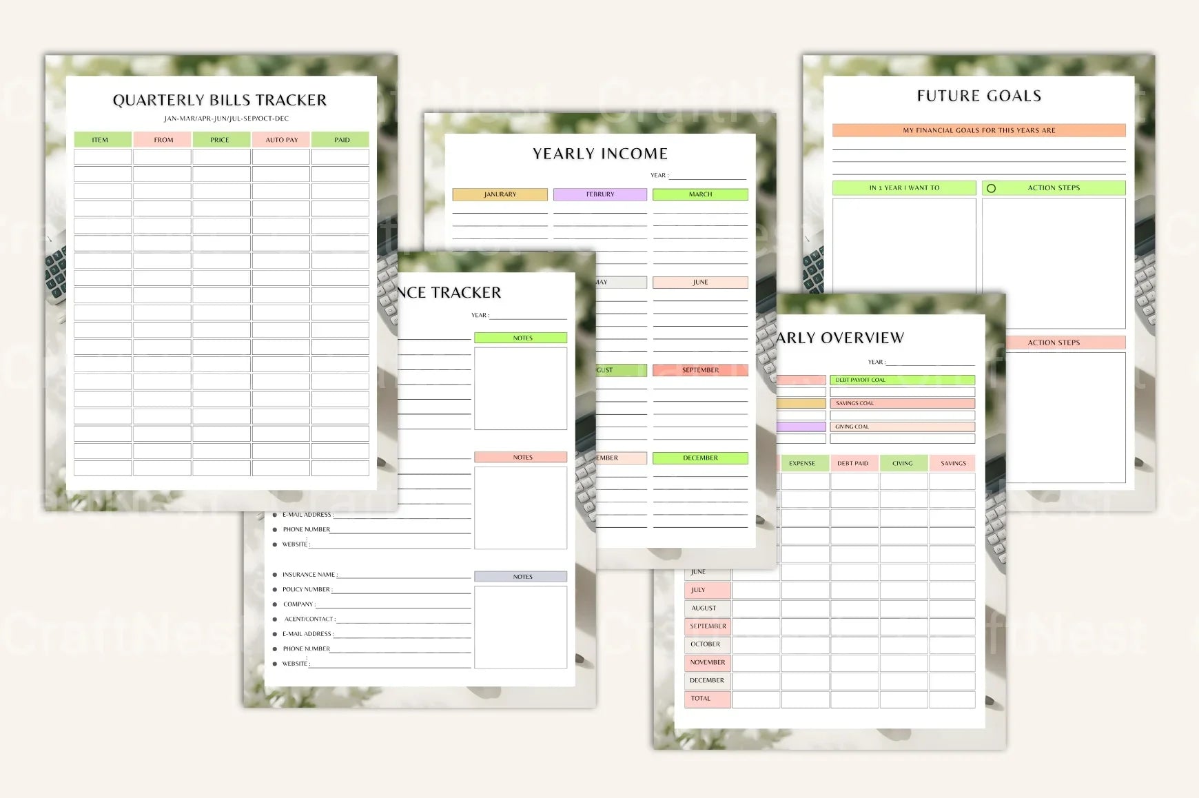 Savings Budget Organizer - CraftNest - Digital Crafting and Art