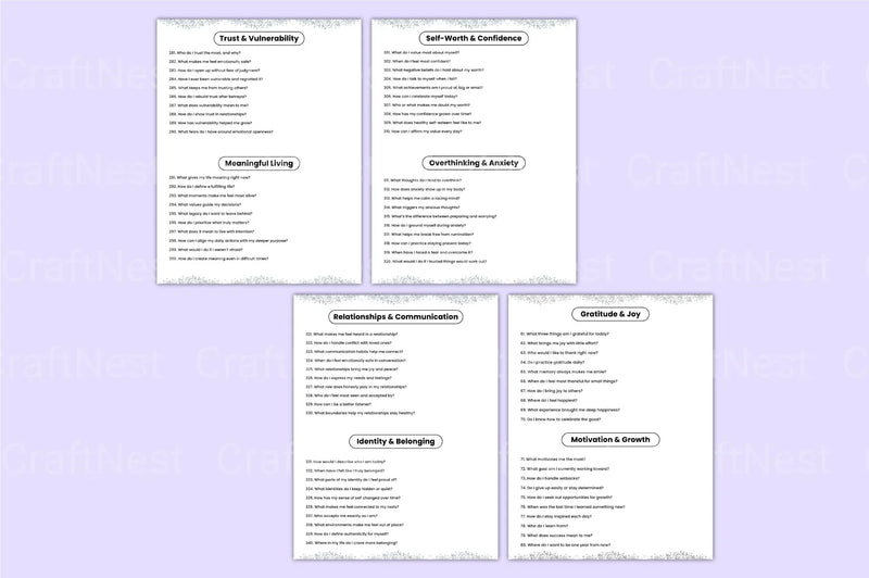 Mental Health Prompts for Wellness and Growth - CraftNest - Digital Crafting and Art