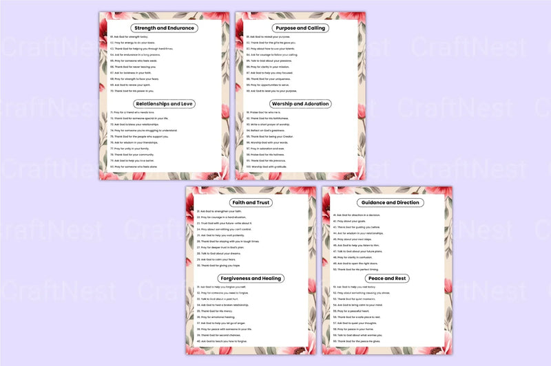 Prayer Prompts Guide for Inspiration - CraftNest - Digital Crafting and Art