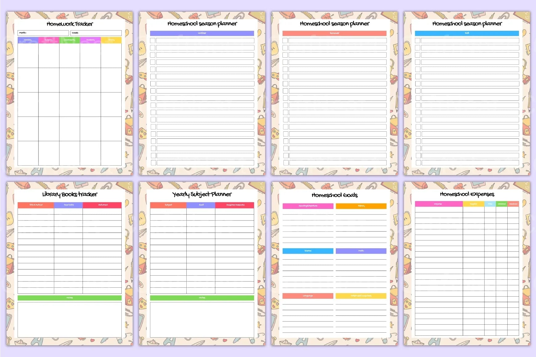 Home School Planner - CraftNest - Digital Crafting and Art