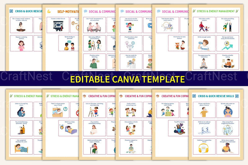 ADHD Coping Skills Cards for Effective Management - CraftNest - Digital Crafting and Art