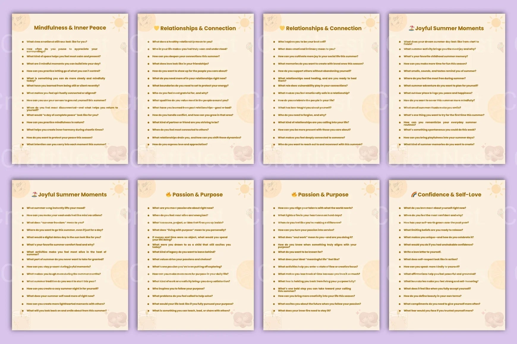 Summer Self-Reflection Prompts for Personal Growth - CraftNest - Digital Crafting and Art
