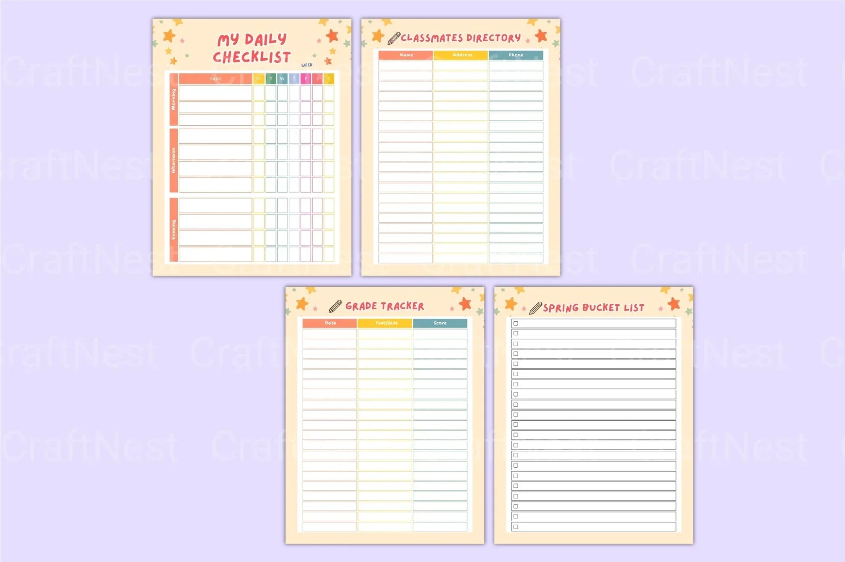 School Planner for Kids - CraftNest - Digital Crafting and Art